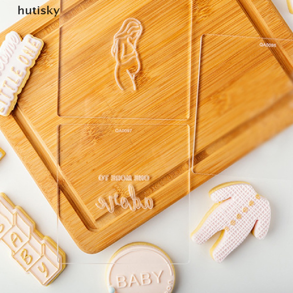 Hutisky Moule A Gateau En Relief Acrylique Bebe Anniversaire Presse Timbre Embosser Cutter Outils Fr Shopee France