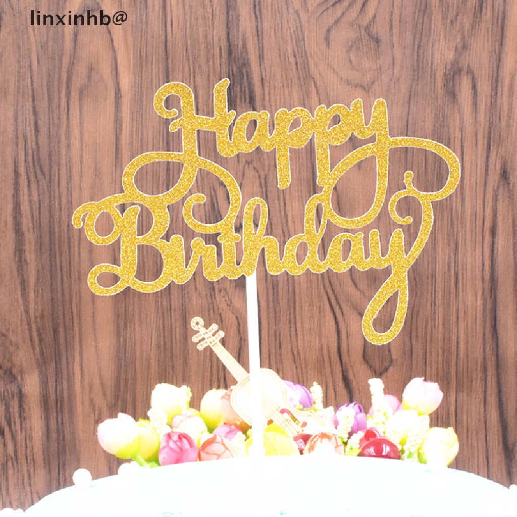 10pcs joyeux anniversaire topper décorations de gâteau en bois cupcake