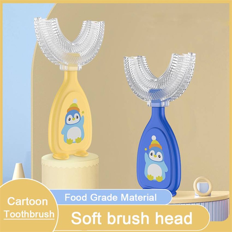 Brosse A Dents Pour Bebe En Forme De U Dents Pour Enfants Brosse De Nettoyage Pour Soins Oraux Anneau De Dentition En Silicone Souple Articles Pour Bebes 2 12 Ans Shopee France