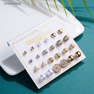 Elegant Coréen Coeur Boucles d'oreilles Crystal Pearl Dangle Ear Stud Fashion Lady Jewelry