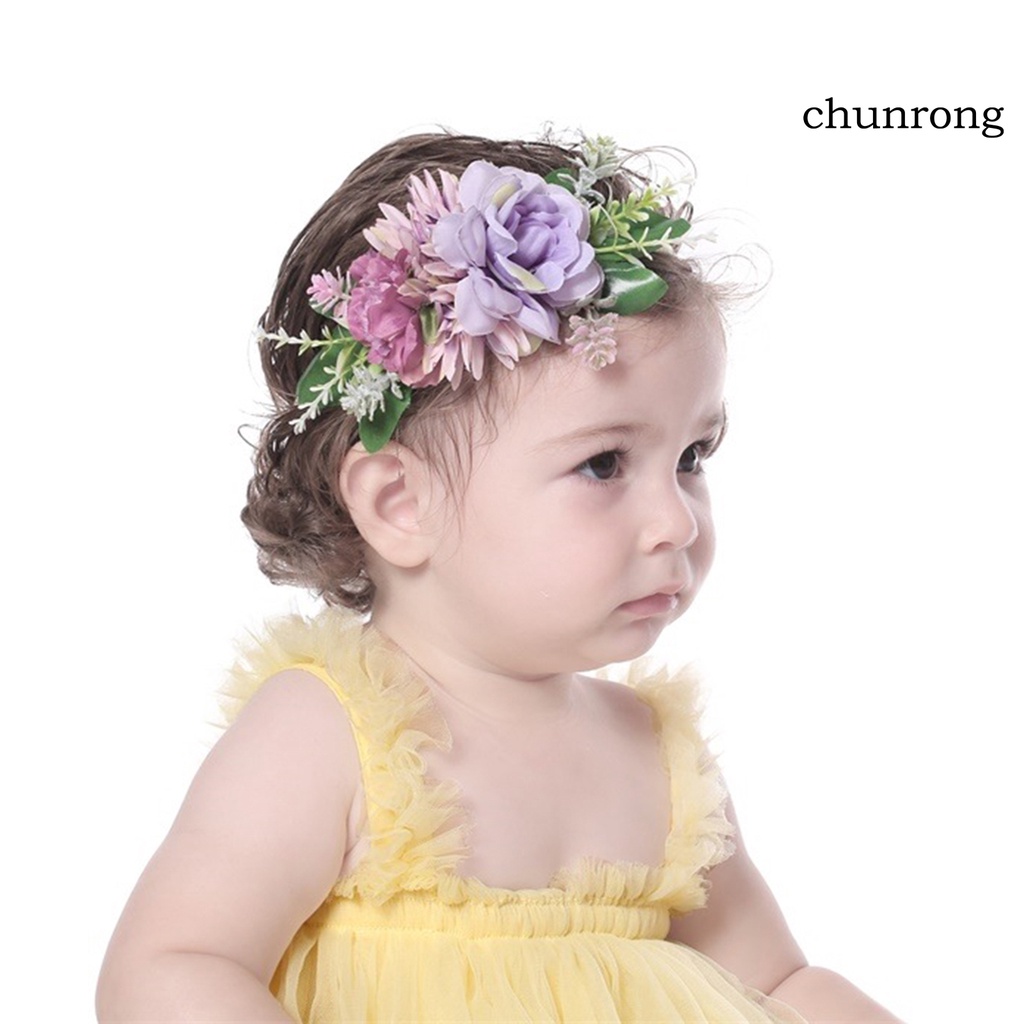 Cr Bandeau Bebe Doux Pour La Peau Polyester Attrayant Bandeaux A Fleurs Extensibles Decor Pour Bebe Shopee France