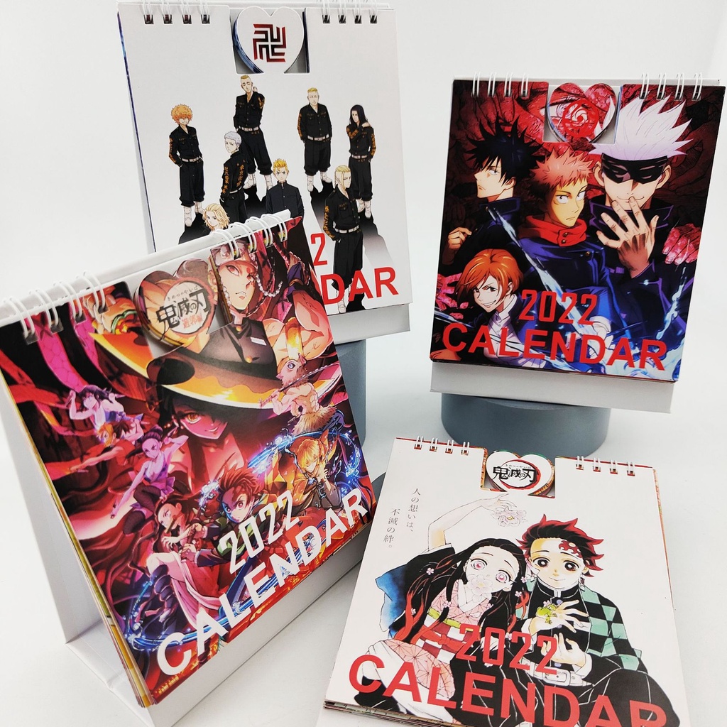 2022 Anime Calendrier 2022 Tokyo Revengers Demon Slayer Jujutsu Kaisen