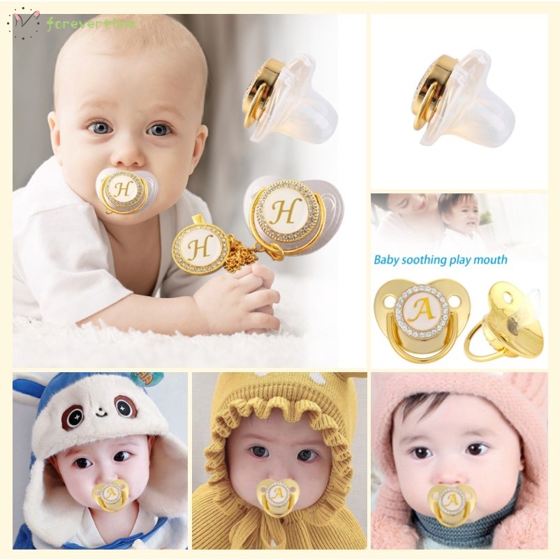 26 Initiales Sucette Bebe Avec Clip Tetine Bebe Or Rose Bling Nouveau Ne Sucette Nouveau Ne Sucette Silicone Bebe Sucette Tetine Shopee France