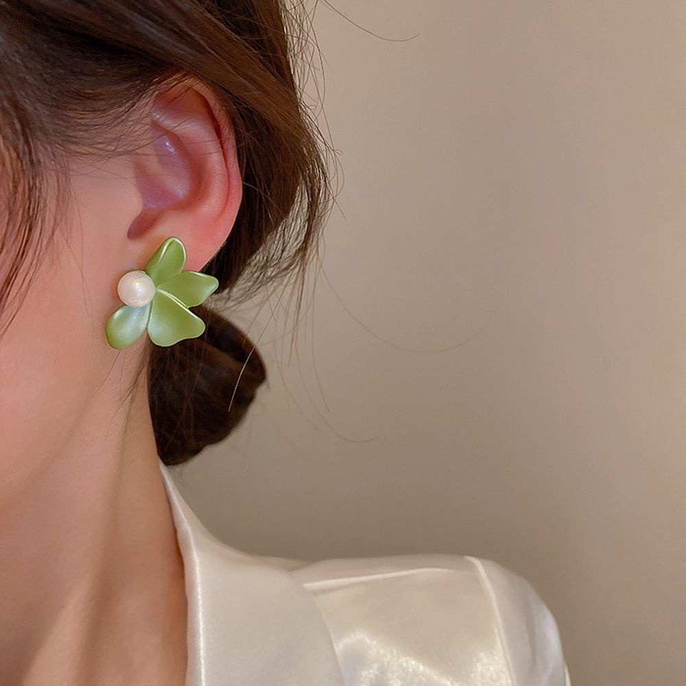 Korean White Shell Fleur Pétale Pendants d'oreilles pour femme 2019 TENDANCE BIJOUX 