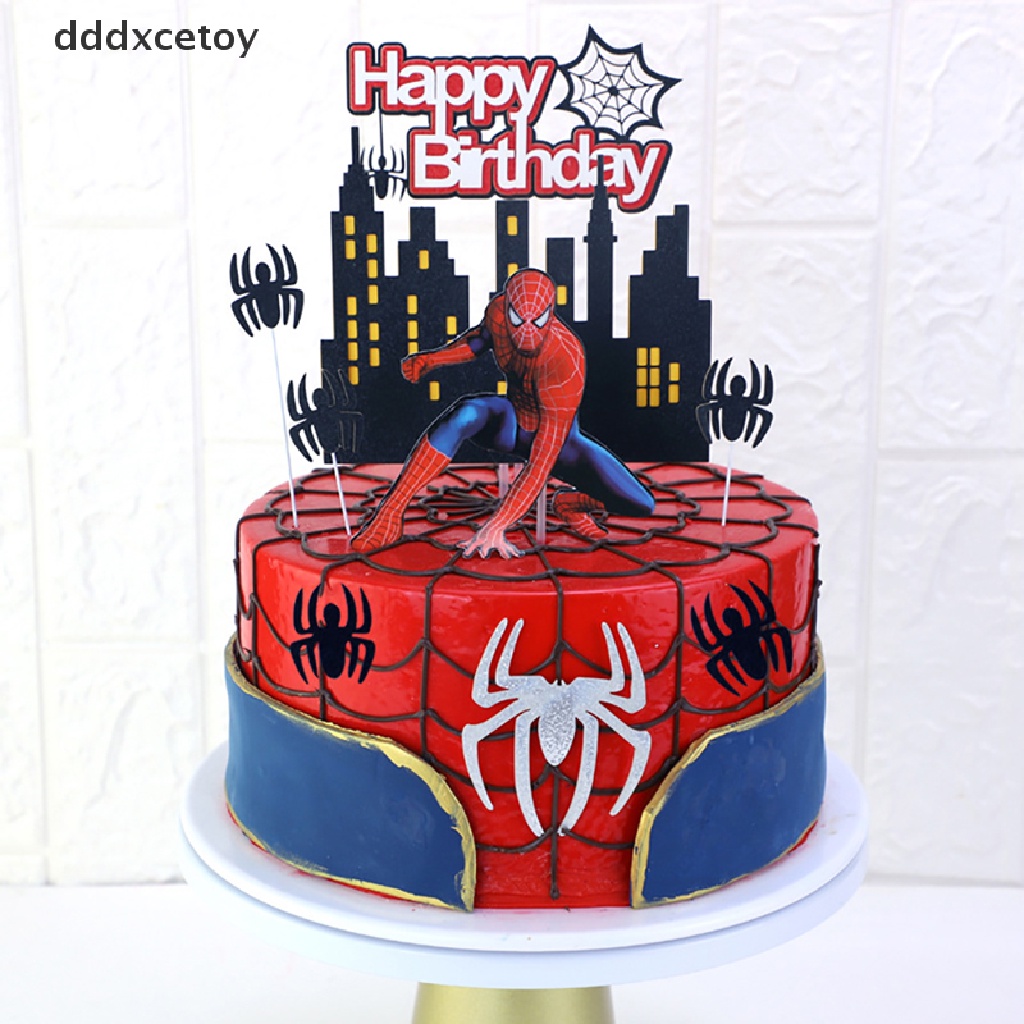 Ddxcetoy 1 Set Spider Man Theme Cake Toppers Pour Fete D Anniversaire Dessin Anime Gateau Deco Cadeaux Hot Sell Shopee France