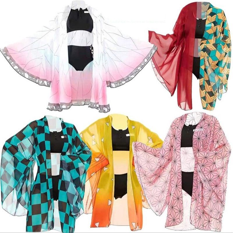 Maillot de bain Bikini Demon Slayer Kimetsu No Yaiba Cosplay Shinobu Kocho Shopee France