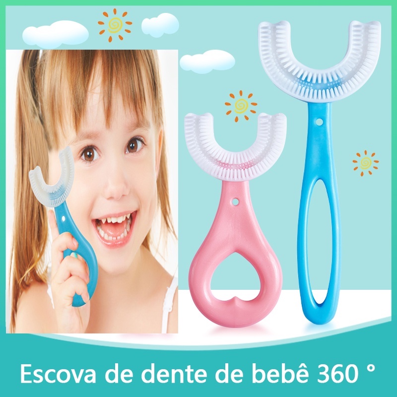 360 Brosse A Dents En Forme De U Avec Poils Doux En Forme De Bouche Pour Brosse A Dents Pour Bebe De 2 A 12 Ans Shopee France