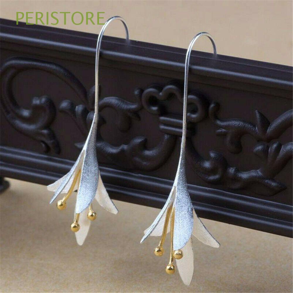 Peristore Mode Balancent Goujon Declaration Boucles D Oreilles Pendantes Crack Shell Fleur Petale Boucles D Oreilles Femmes Fete Mariage 925 Argent Coree Vintage Bijoux Shopee France