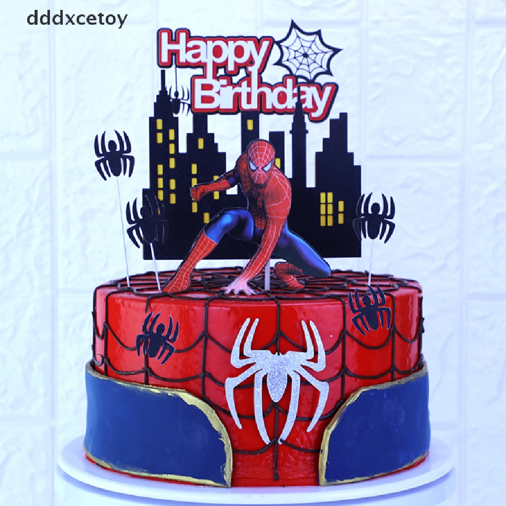 Ddxcetoy 1 Set Spider Man Theme Cake Toppers Pour Fete D Anniversaire Dessin Anime Gateau Deco Cadeaux Hot Sell Shopee France