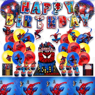 Marvel Spiderman Theme Fete D Anniversaire Decoration Les Avengers Gateau Topper Ballons Banniere Fete Besoins Decor A La Maison Scene L Shopee France