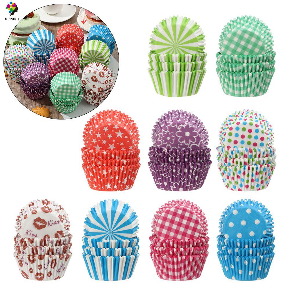 Mioshop Resistant A L Huile Cupcake Decoration De Gateau Porte Papier Moule A Gateau Tasse Contient Boite A Muffins Bricolage Fournitures De Fete Plateau De Fete Outils De Cuisson Shopee France