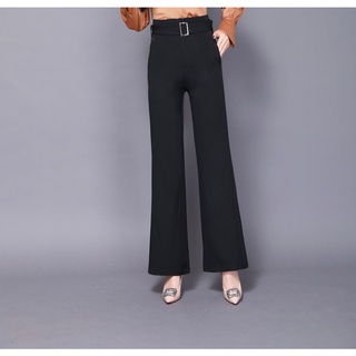 high waist loose black trousers