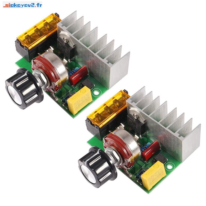 2 pièces 4000W AC 220V SCR régulateur de tension électrique contrôleur de vitesse du moteur
