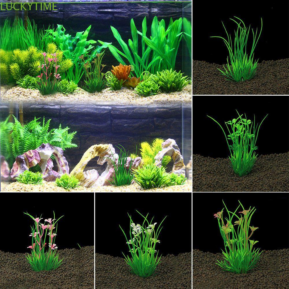 Plastique artificiel Eau Herbe Pour aquarium de poissons Plante verte Ornement