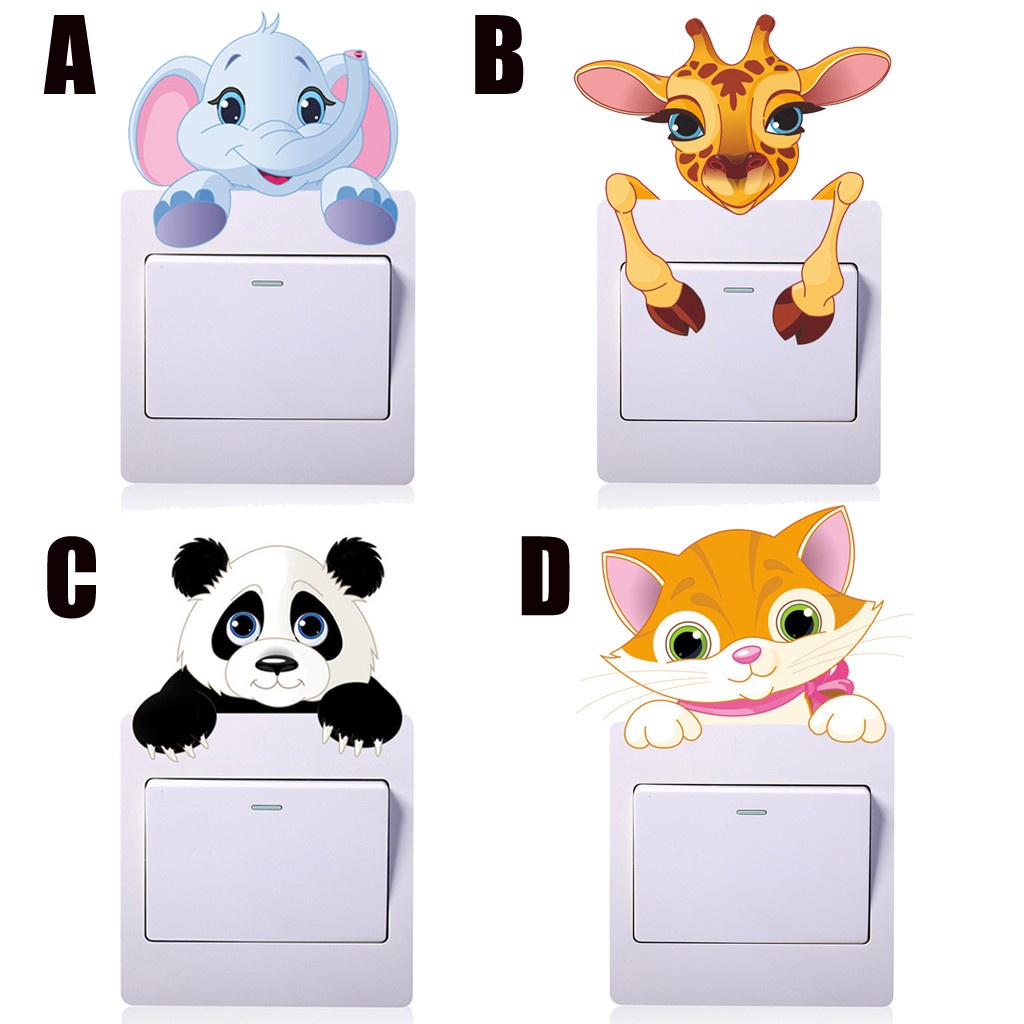 Stickers Muraux Animaux Chat Interrupteur D Eclairage Decor Decalcomanies Art Mural Bebe Pepiniere Chambre Ngfty3465 Br Shopee France