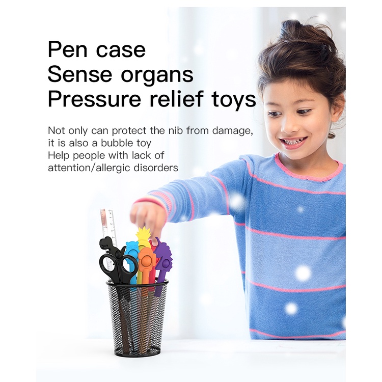Push Pop Bubble Pencil Case sensorielles Fidget Toy il Stress Relief autisme enfants 