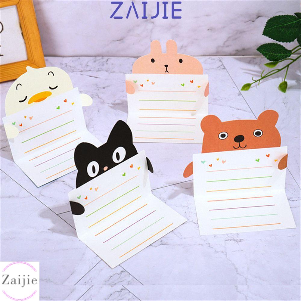 Zaijie Nouvelle Carte De Voeux Noel Merci Message Dessin Anime Animal Fete Cadeau D Anniversaire Invitation Carte Postale Vierge Carte De Bonne Annee Bricolage Shopee France