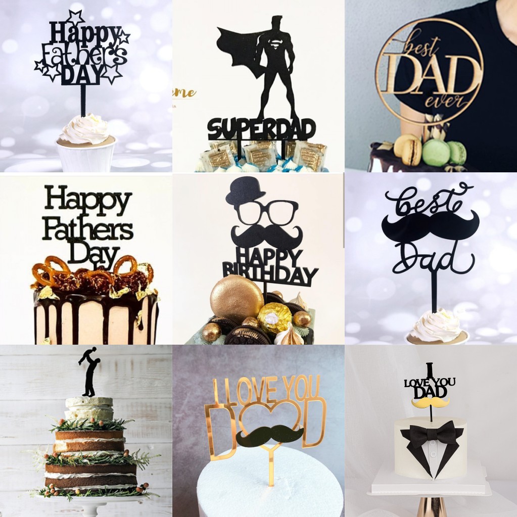 Meilleur Papa Acrylique Joyeux Anniversaire Gateau Topper Or Super Pere Gateau D Anniversaire Topper Pour Papa Fete D Anniversaire Gateau Decorations Nouveau Shopee France