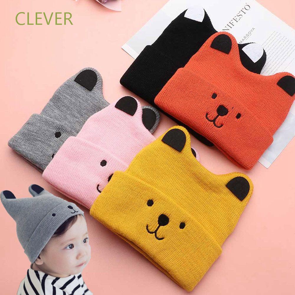 Clever Nouveaux Bonnets Tricotes De Couleur Unie Avec Oreilles Hiver Bonnet Chaud Nouveau Ne Chapeau De Bebe Garcons Filles De Haute Qualite Coton Accessoires De Photographie Pour Bebe Chapeaux De Bonnet Multicolore