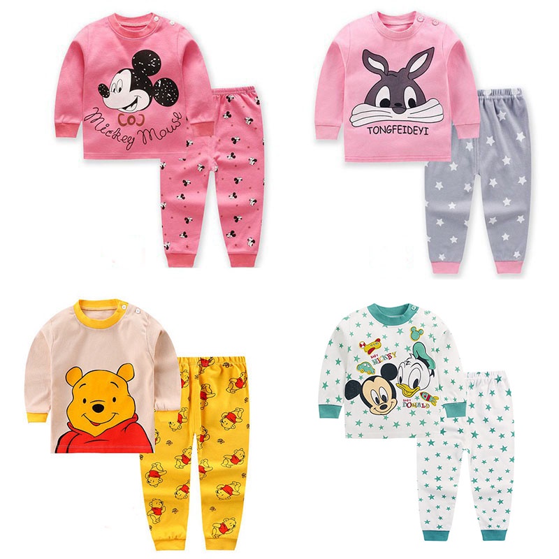 Automne Bebe Vetements Ensemble Mignon Dessin Anime Coton 2 Pieces Costume Nouveau Ne Bebe Filles Garcons Vetements Shopee France