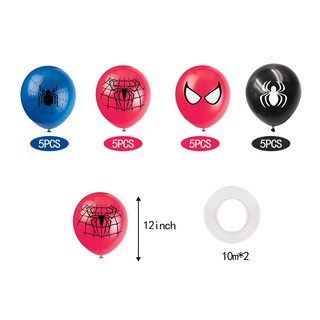 Super Heros Spiderman Theme Joyeux Anniversaire Decorations De Fete Ensemble Marvel Gateau Topper Ballons Banniere Fournitures De Fete Mise En Page De Scene Shopee France