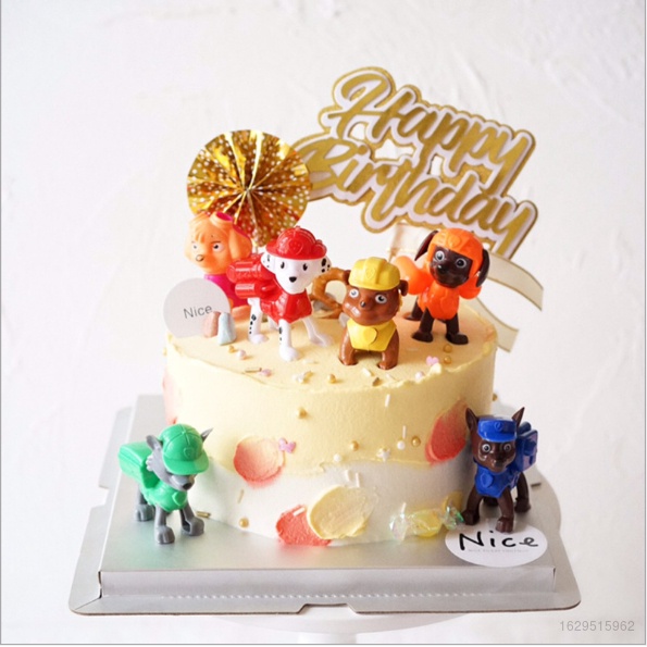 Paw Patrol Figurine D Action Pour Enfants Pat Patrouille Ensemble De Decoration De Gateau D Anniversaire Jouets Pour Gateaux De Bebe Fournitures De Dessins Animes 6 Pieces Ensemble Shopee France