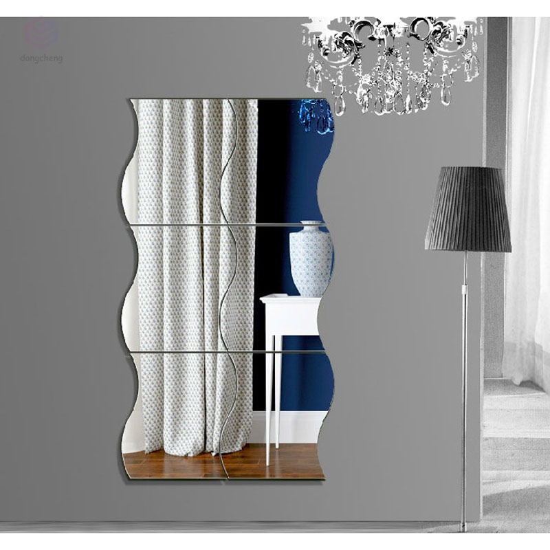 Autocollant Mural Acrylique Géométrique 3D Miroir Chambre Salon Décoration Q