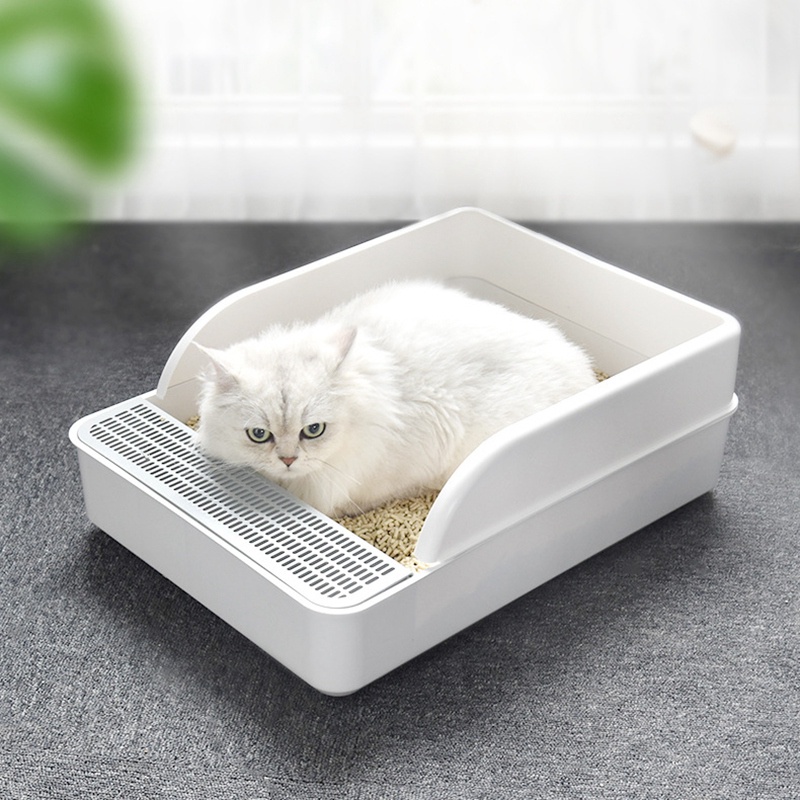 Bac à LitièRe pour Chat DéOdorant SemiFermé Anti