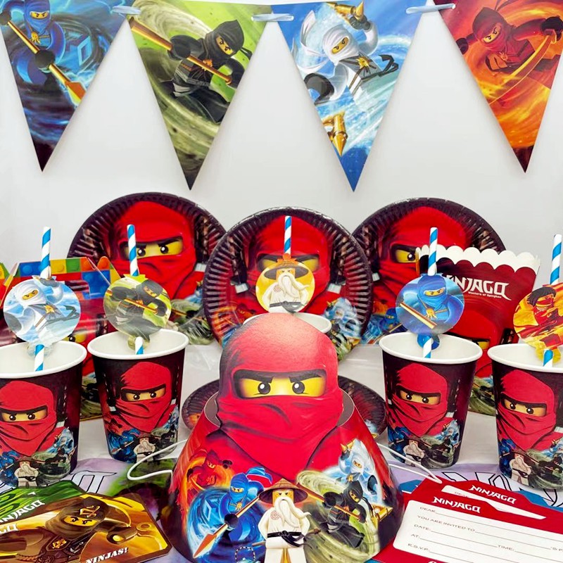 Decorations De Fete A Theme Ninjago Pour Enfants Anniversaire Decor D Evenement De Fete Shopee France