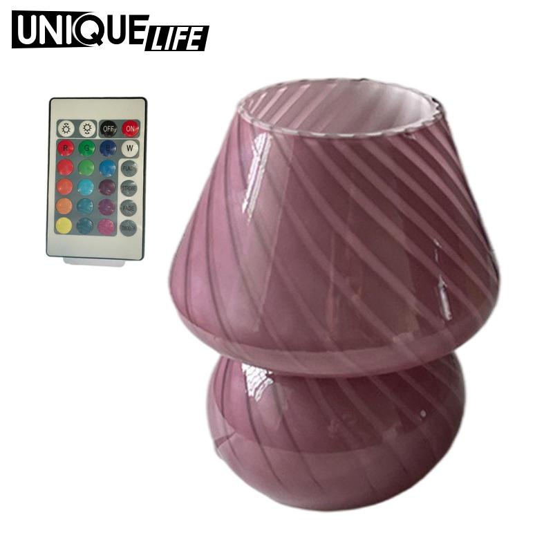 Vie Unique Lampe De Table Champignon Raye Lampe De Bureau A Distance Usb Barre De Decoration De Chevet Bebe Shopee France