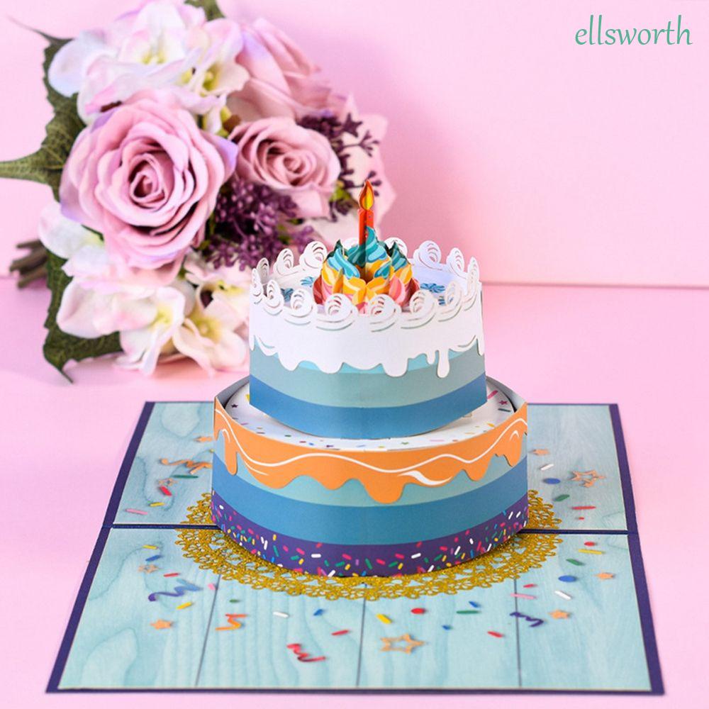 Ellsworth Pour Fille Cartes De Voeux Pour Femme Invitations Mari Carte D Anniversaire Festival 3d Gateau D Anniversaire Joyeux Anniversaire Cartes Postales Enfants Cadeaux Fournitures De Fete Shopee France